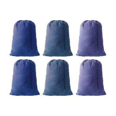 Imagem de Bolsa de roupa suja YETHAN Extra Large Travel com cordão, 6 peças, azu