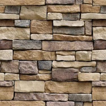 Imagem de Papel de parede Abyssaly Stone Brick Peel and Stick 45 cm x 15 m