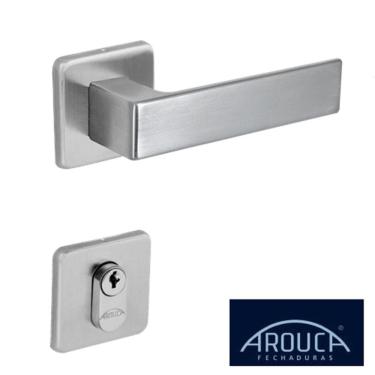 Imagem de Fechadura Arouca Externa Chess 40mm Roseta Cromada Acetinada