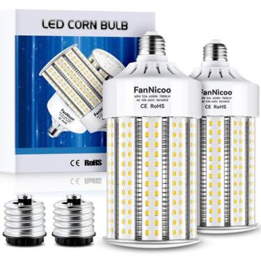 Imagem de Lâmpada LED de milho FanniCoo 60W 7800lm 6500K E26/E39, pacote com 2