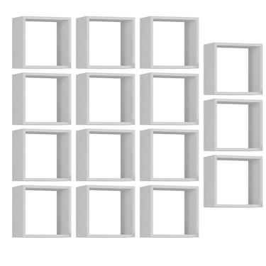 Imagem de Kit 15 Nichos Organizador 30x30cm Branco - Gran Belo