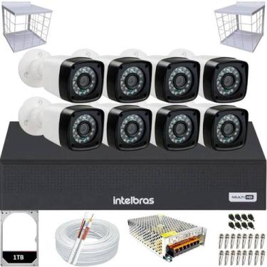 Imagem de Kit 8 Câmeras Full Hd 1080p Dvr Intelbras 8 Canais Hd 1TB Grade de pro