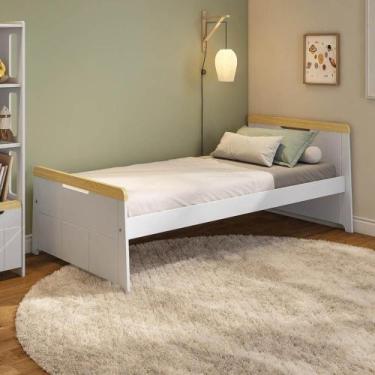 Imagem de Cama Solteiro com Led Petit Casatema Madeiraoriginals Branco/Mel