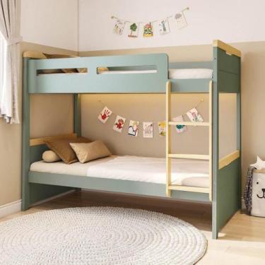 Imagem de Beliche com Led Lateral Petit Casatema Madeiraoriginals Verde/Mel