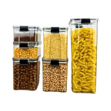 Imagem de Kit De Potes HerméTicos Para Cozinha - Organizador De Mantimentos Para Dispensa E ArmáRio(Kit 7-6 Potes)