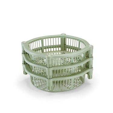 Imagem de Prateleira Organizadora Multiuso 3 Andares com Rodinhas – Fruteira Vertical de Plástico para Cozinha e Despensa (Verde)