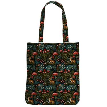 Imagem de Bolsa vintage botânica para mulheres, colega de trabalho, filha, amiga, tia, clássica, floral, praia, presente de Natal, Ação de Graças, aniversário, retrô, reutilizável, para compras, férias