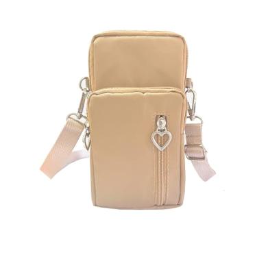 Imagem de Pequena bolsa tiracolo para telefone feminina mini bolsa transversal para celular bolsa de ombro mini carteira sobre alça de ombro, Amarelo terroso, Small