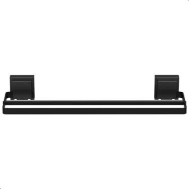 Imagem de Porta Toalha Suporte Toalheiro Com Ventosa Duplo Preto