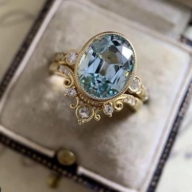 Imagem de Anéis de safira modernos, 9, Metal, Zircônia cúbica