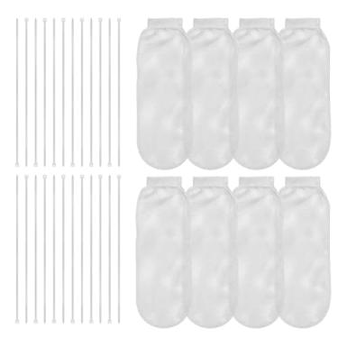 Imagem de 8 armadilhas de fiapos para mangueira de máquina de lavar, com 24 peças de coletor de malha de nylon para máquina de lavar roupa doméstica, sistemas de drenagem de pia, filtro de tela de mangueira