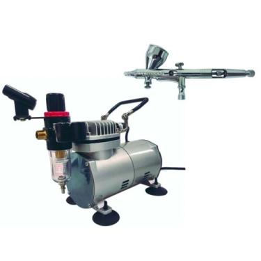 Imagem de Kit Aerografia ONETOOLS - Compressor Ar Direto Aerografia + Aerógrafo 