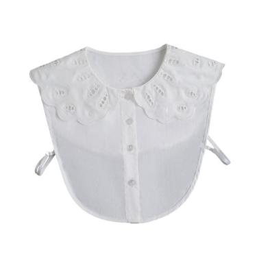 Imagem de Gola de blusa removível com design encantador de renda para mulheres -