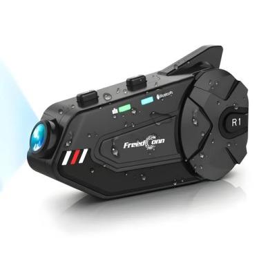 Imagem de Intercomunicador Bluetooth Para Motocicleta Com Câmera De Painel 1080P