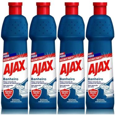 Imagem de Kit 4 Desinfetante De Uso Geral Ajax Especialista Banheiro 500ml