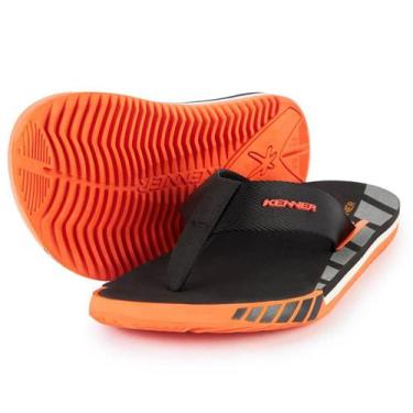Imagem de Chinelo Kenner Kick S Up Masculino - Preto e Laranja, 39