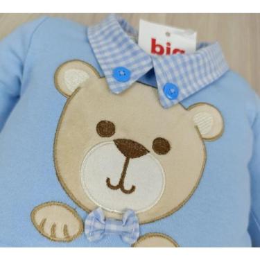 Imagem de Macacão bebê menino bordado Bear gola camisa algodão confortável - Bia