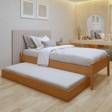 Imagem de Cama de Solteiro Turca com Cama Auxiliar Move Amendoa