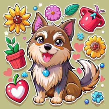 Imagem de Adesivo de Parede Infantil Kawaii com Animal Fofo para Quarto e Caderno Decorativo 50x50cm