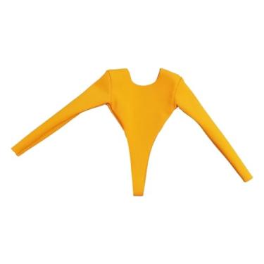 Imagem de oshhni Roupa para Figura de ação em Escala 1/6, Macacão, Maiô de Manga Longa e Elegante para Bonecas Femininas de 30 cm (12 polegadas), Amarelo Escuro