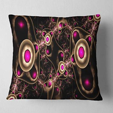 Imagem de Sala de estar abstrata Designart Purple 3D Surreal Design', sofá, almofada de alta qualidade + capa de almofada impressa em ambos os lados 66 x 66 cm