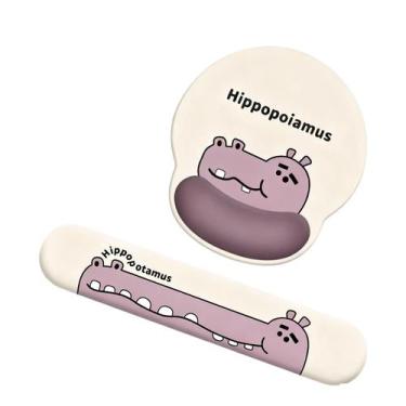 Imagem de Almofada de mouse para descanso de pulso Cute Hippo Silicone Gel - yiw