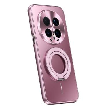 Imagem de POYUFRG Capa magnética para Honor Magic 8 Pro/Magic 8, capa de telefone fina galvanizada fosca com suporte de anel capa de proteção de lente de metal, roxa, 8 Pro