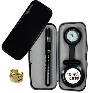 Imagem de Relogio Lapela Estojo Lanterna Fita Metrica Saude Enfermagem Medicina 