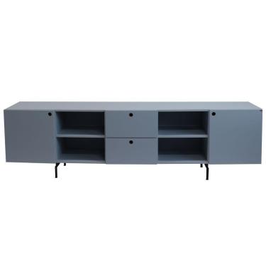 Imagem de Rack Tube 2 Portas 2 Gavetas 2 Nichos 2200x616x417 Azul Sereno - Mdf Arauco