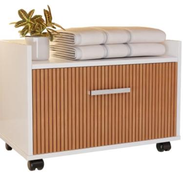 Imagem de Armário Banheiro Gabinete Com Rodinha Balcão Para Cuba Pia(BANCO RIPADO)