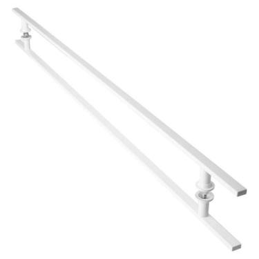 Imagem de Puxador De Porta Branco Vidro Pivotante Madeira 150 cm M.S - MetalCrom