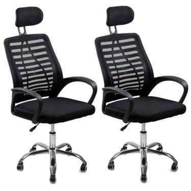 Imagem de Cadeira Escritório Diretor Tela Mesh Com Encosto De Cabeça com Ebook -