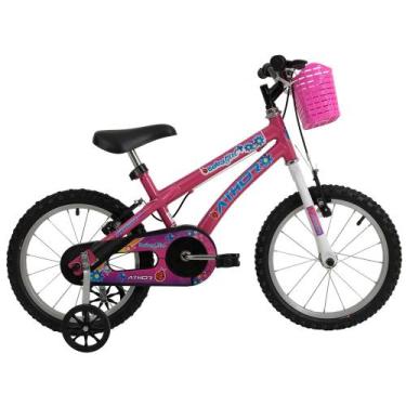 Imagem de Bicicleta Infantil Aro 16 Athor Baby Girl Feminina Com Rodinha, Rosa, 
