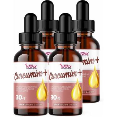 Imagem de Kit Com 4 Curc+  e Colágeno Tipo II em Gotas 30ml - Nataly 