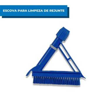 Imagem de Escova para Limpeza de Rejunte Azulejo Parede Piso Azul Multiuso Brali