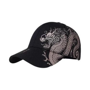Imagem de Boné Snapback Ajustável com Estampa de Dragão Dourado - Unissex - Prot