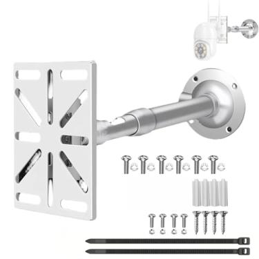 Imagem de CTXSumTec Suporte telescópico para câmera de segurança (20-40 cm/7,9-15,7 pol) com interface de parafuso de 1/10.2 cm e placa adaptadora - Suporte de alumínio para compatibilidade de câmera universal