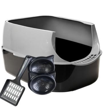 Imagem de Caixa De Areia Para Gatos Fechada Grande Com Gaveta Removivel E Porta Em Acrilico(Furba Cinza)