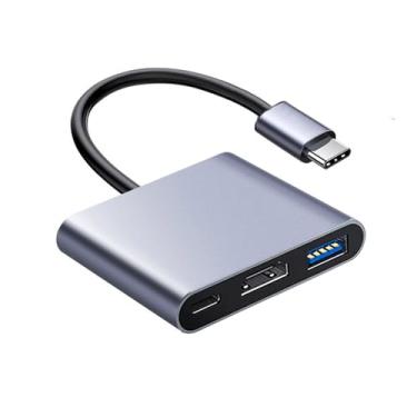 Imagem de Adaptador multiportas USB C Hub com HDMI 4K, USB 3.0, carregamento PD de 100 W compatível com MacBook Pro, Air, conversor AV digital tipo C