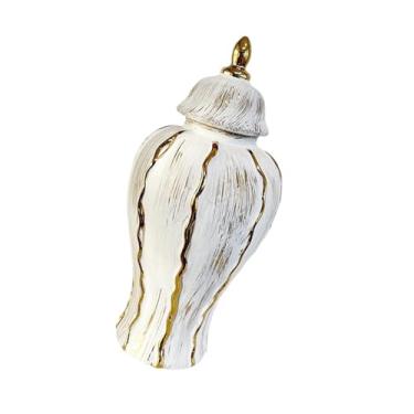 Imagem de Wswqop Vaso de Flores de Lata de Gengibre de Porcelana, Arranjo de Flores Retrô Vintage, Vaso de Flores de Lata para área de Entrada, Mesa de Quarto, Branco