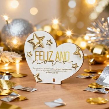 Imagem de Kit Coração Ano Novo MDF  Lembrancinha Temática para Celebração - R9 D