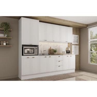 Imagem de Cozinha Modulada Completa Bella 5 Peças (2aéreos+2balcões+1paneleiro) C5p119 Branco - Carraro