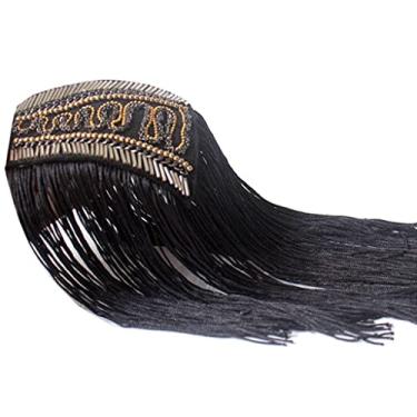Imagem de Kaasst Pedaços de ombro com franjas, corrente de dragona, punk, franjas punk, crachá, uniforme, acessórios para mulheres
