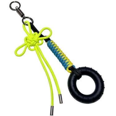 Imagem de DAOSUN Amuletos de bolsa Paracord com treinador de força de aderência, pingentes de bolsa de corda tecida à mão para bolsas, bolsas, mochilas, acessórios fofos para mulheres adolescentes, amantes de