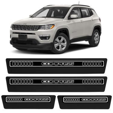 Imagem de Jogo de Soleira Premium Jeep Compass 2012 a 2025 Elegance 4 Portas