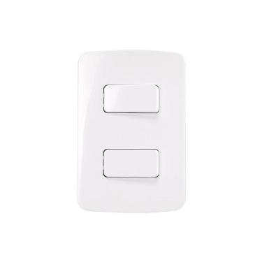 Imagem de Interruptor Simples E Interruptor Paralelo Margirius B3 10a Com Placa 4x2 Branco Branco