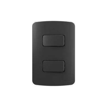 Imagem de Interruptor Simples Duplo Margirius B3 Colors 10a Com Placa 4x2 Grafite