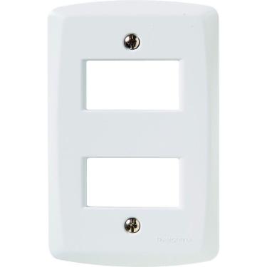 Imagem de Placa 2 Postos Afastados 4x2 Tramontina Lux² Branca Tramontina