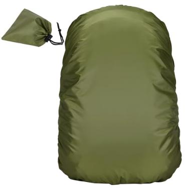 Imagem de Mochila impermeável capa de chuva e poeira com alça ajustável para pacotes de 30-40L, poliéster 190T com revestimento prateado, ideal para aventuras ao ar livre