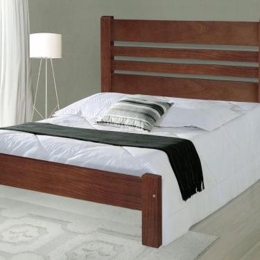 Imagem de Cama de Casal Moscou de Madeira Maciça Angelim Castanho